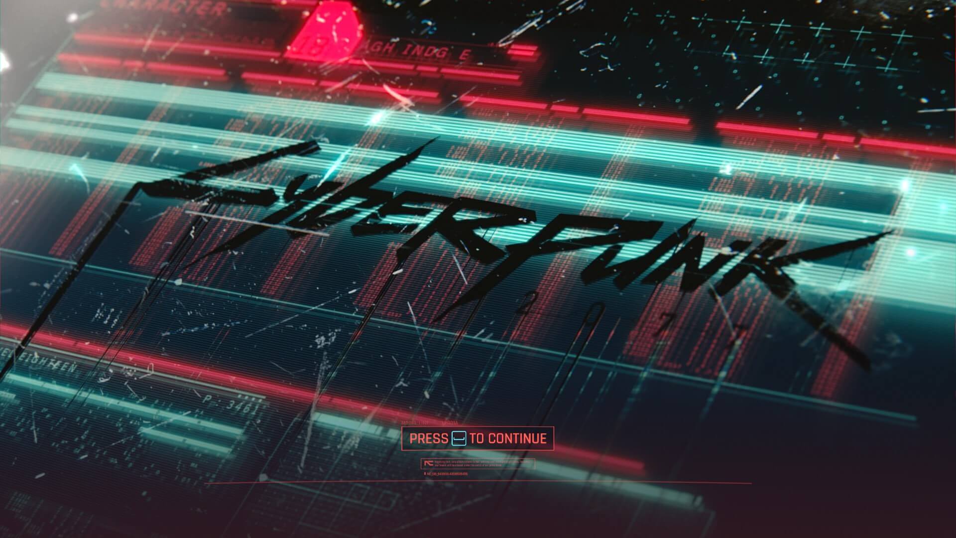 a screenshot of the cyberpunk 2077 start screen