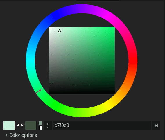 a screenshot of pixelorama new color picker