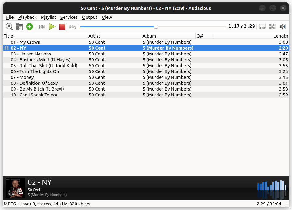 a screenshot of audacious