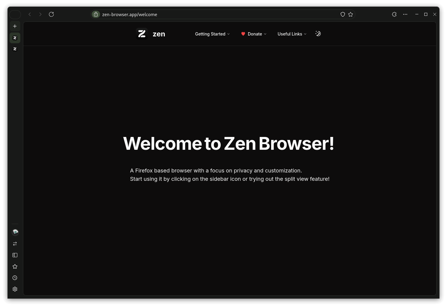 a screenshot of zen browser