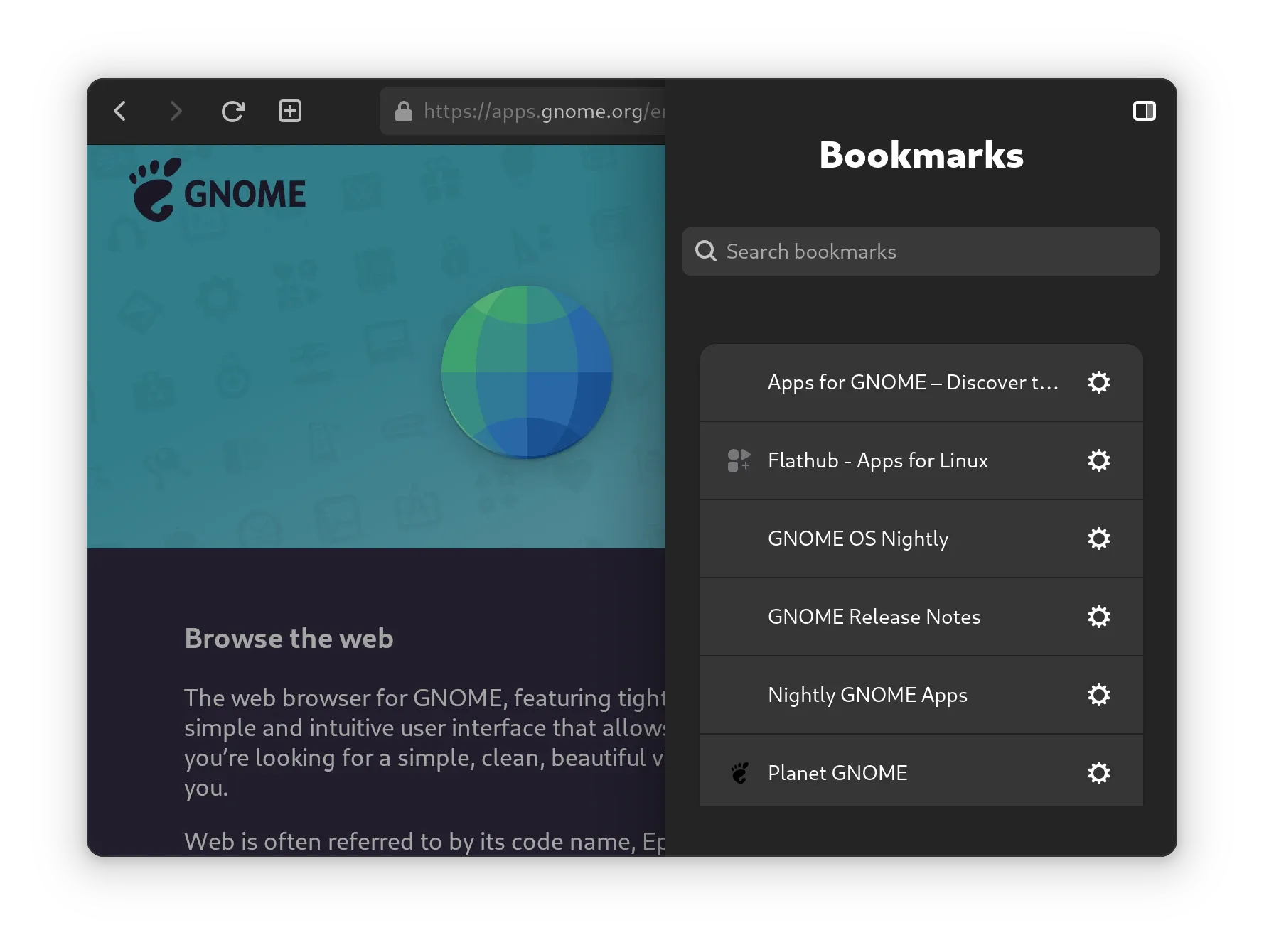 gnome 47 web app