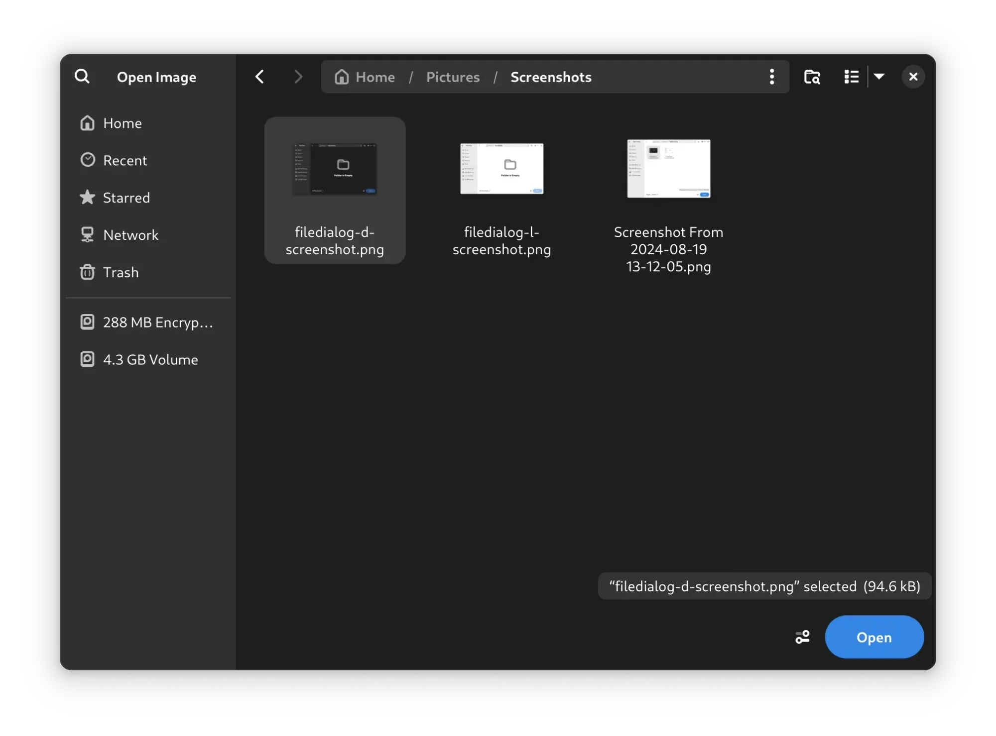 gnome 47 file open dialogue