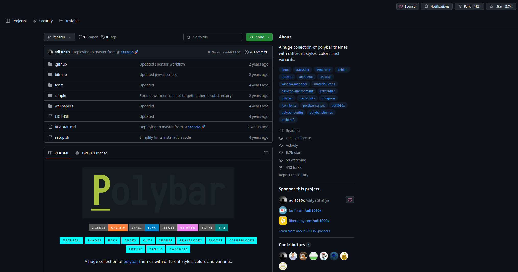 github polybar theme repo