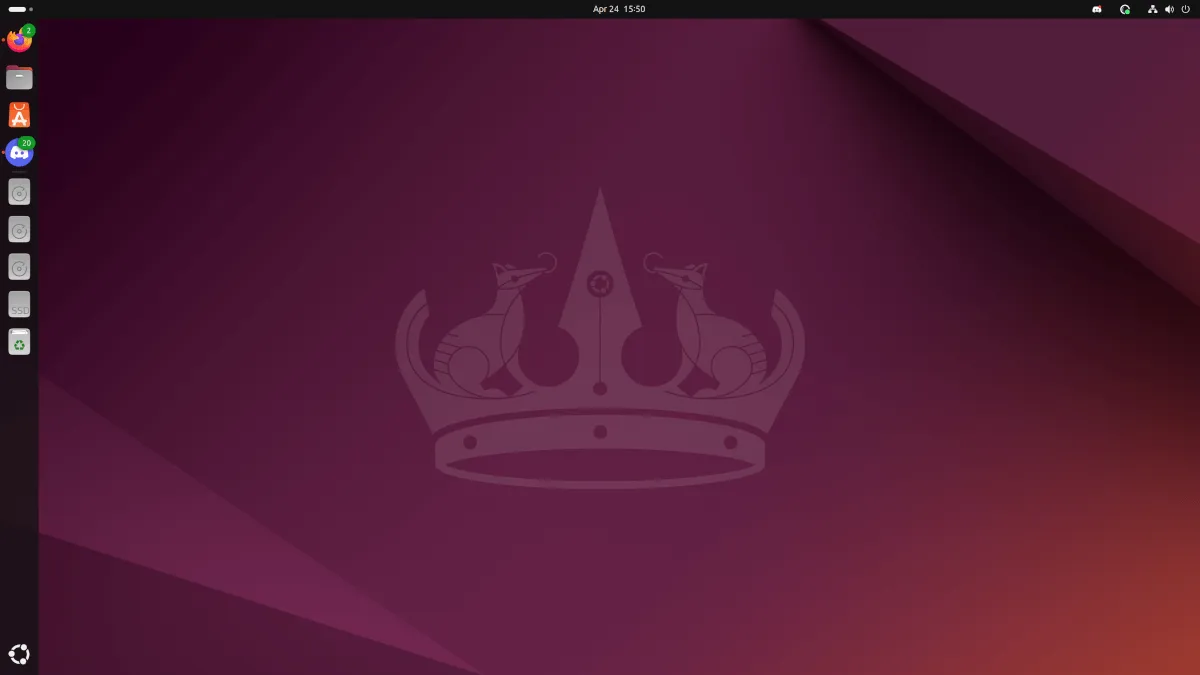 ubuntu 24.04 lts home screen