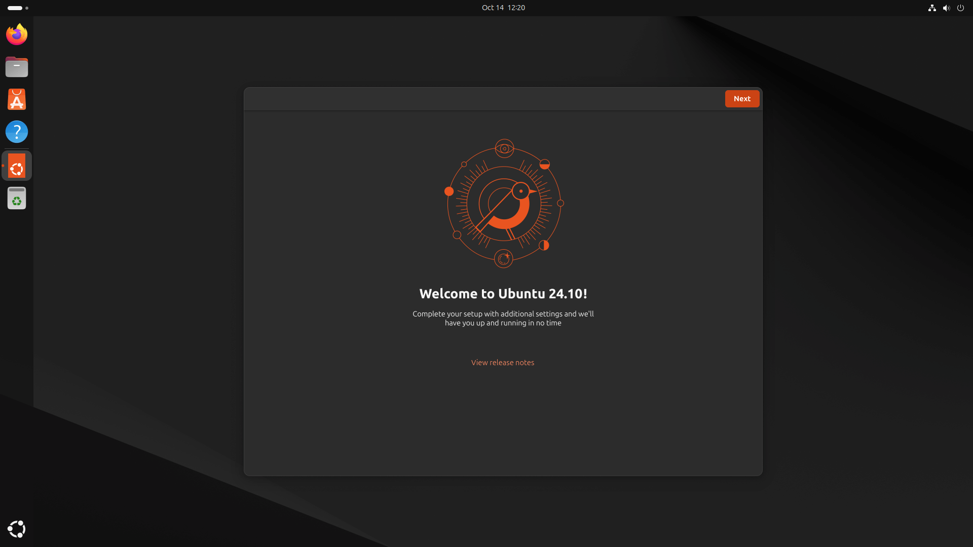 a screenshot of ubuntu 24.10 welcome app