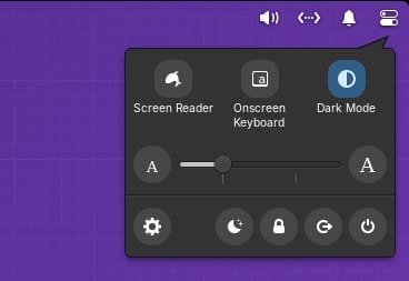 elementary os 8 quick settings