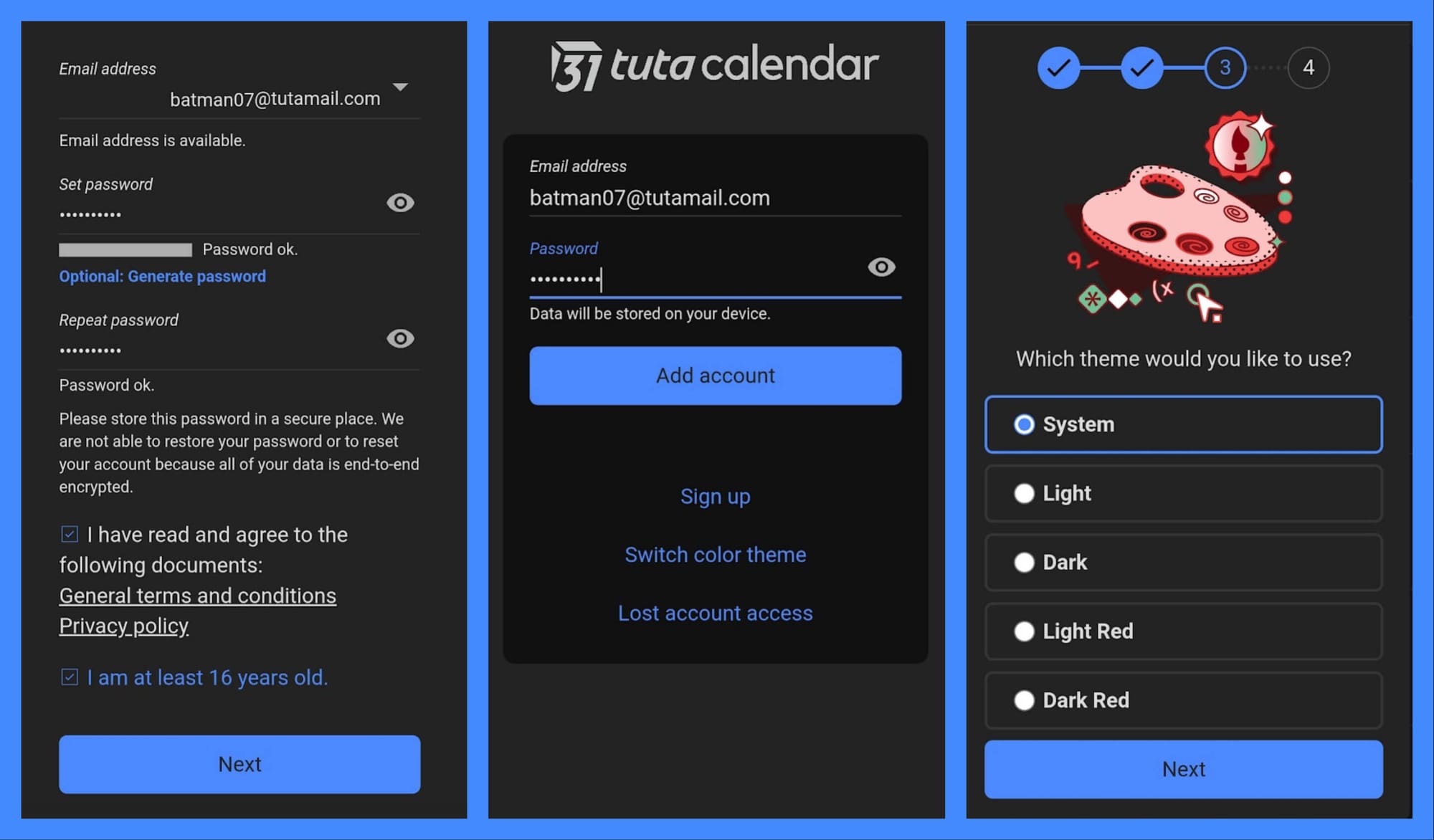 tuta android app screenshots