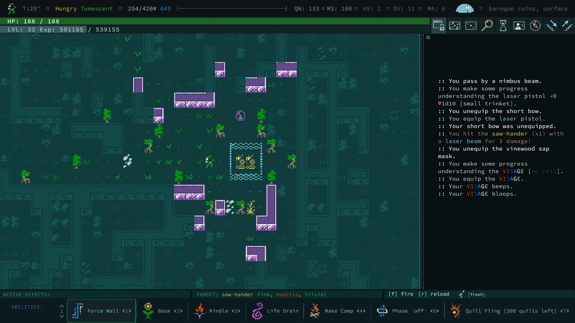 a screenshot of caves of qud