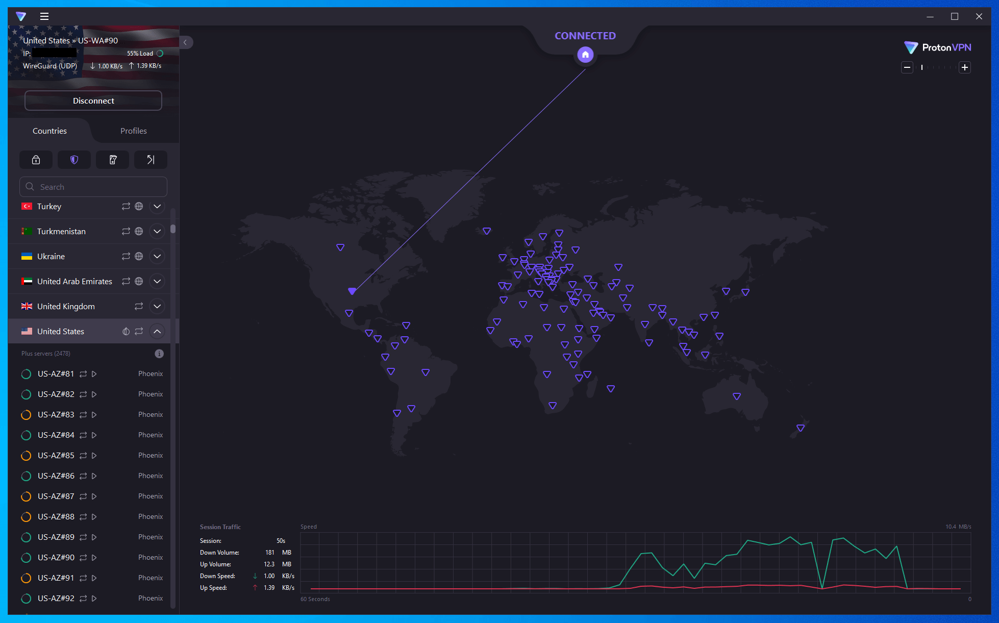 a screenshot of proton vpn running on windows 10