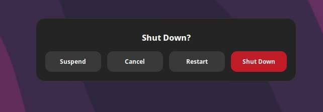 cinnamon 6.4 shut down button