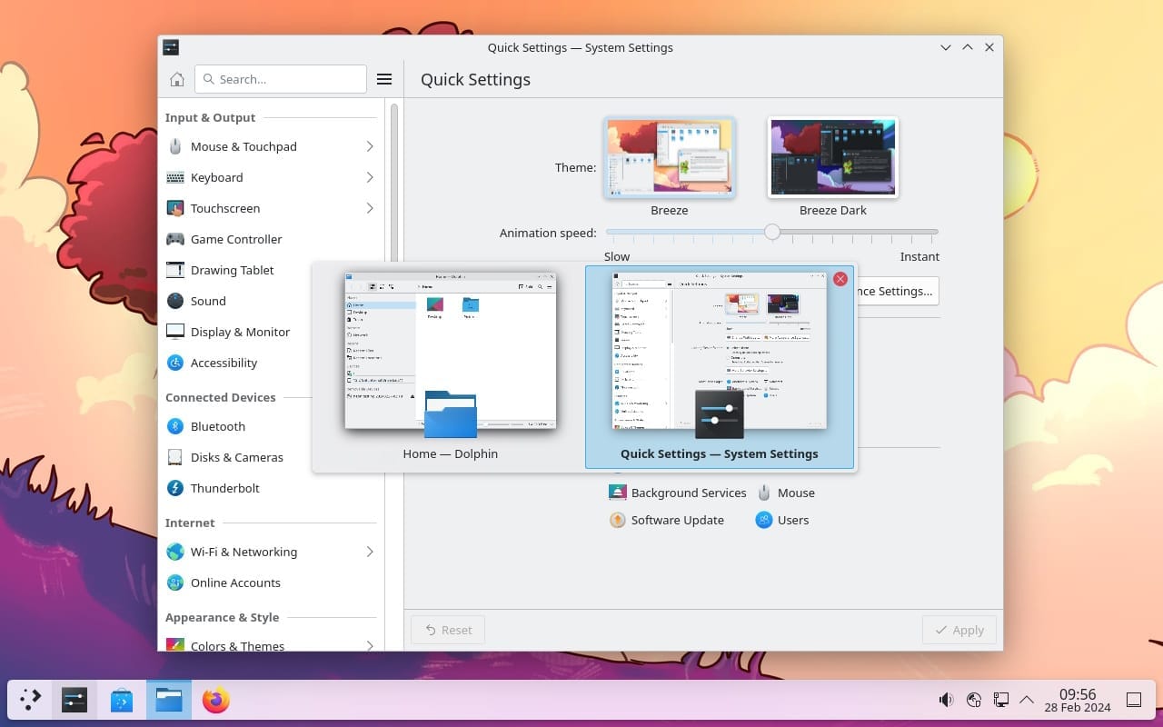 a screenshot of kde plasma desktop environment