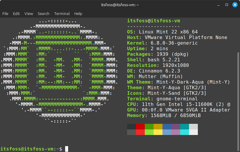 linux mint 22 neofetch screenshot