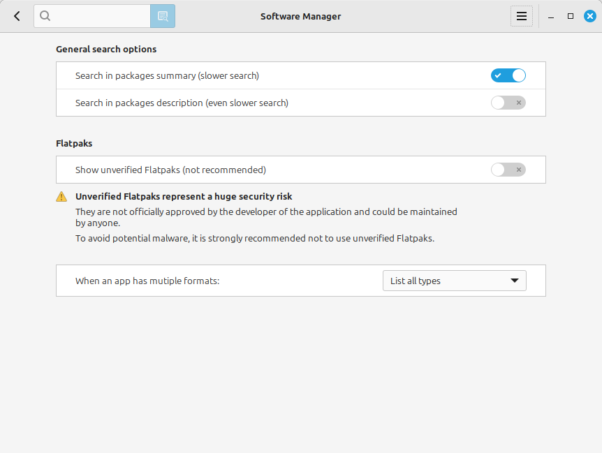 linux mint software manager