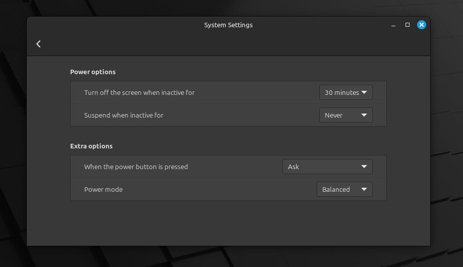 linux mint 22.1 power modes