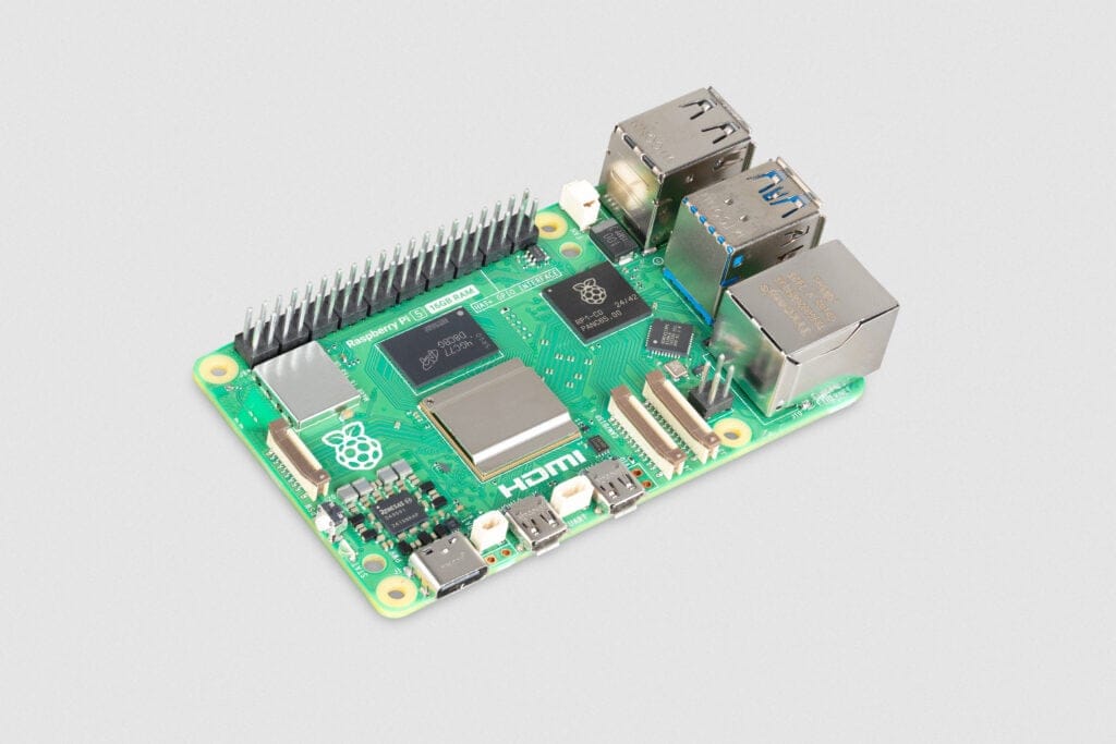 a photo that shows the raspberry pi 5 16gb against a white backdrop