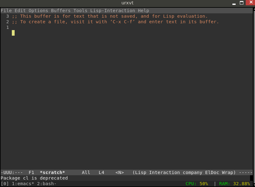 urxvt terminal running in antix