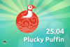 ubuntu 25.04 plucky puffin written in text, with the logo of the mascot above