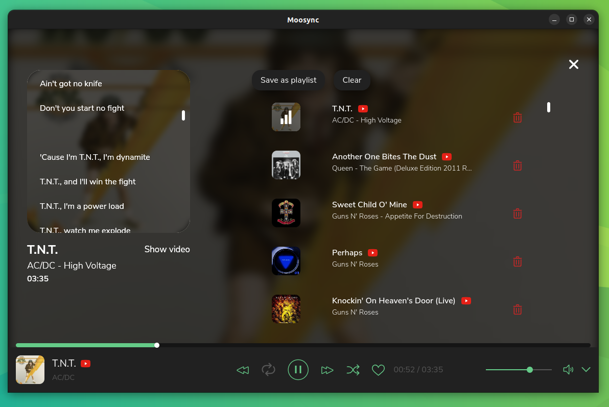 Moosync a feature rich open source music player