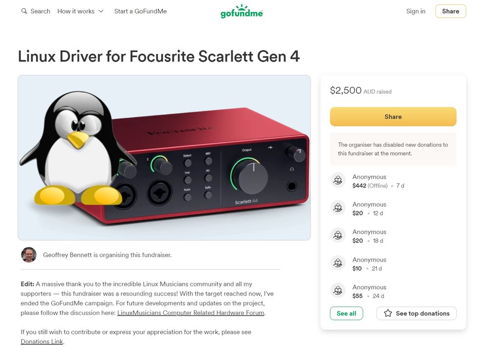 Focusrite Extends Help to Linux Developer to Enable Driver Support
