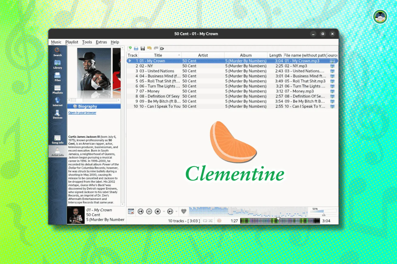 celementine music player screenshot