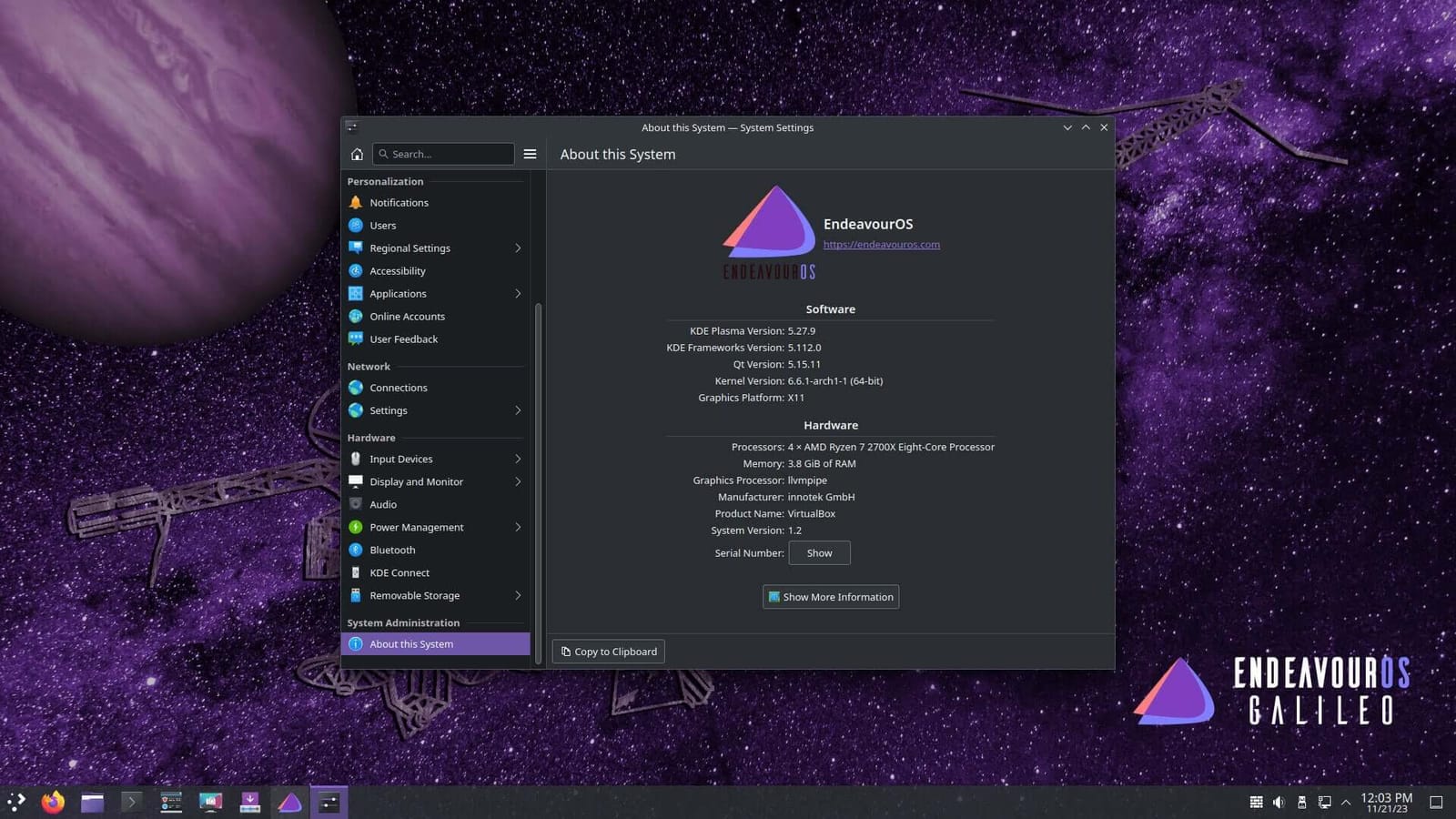 EndeavourOS Galileo Xfce Out, KDE In