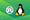 you will find the logos for rust and tux placed against a mixed green background