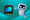 warp terminal logo and a floating white robot