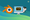 the orange colored blender logo on left, a monitor with the hdr logo in it, and a cute tux peeking out from behind the monitor