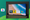 plasma bigscreen logo on left, a smart tv running the newly updated plasma bigscreen on the right, it has a beach-themed wallpaper and some apps