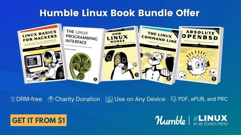 Humble Bundle Linux books by No Starch Press