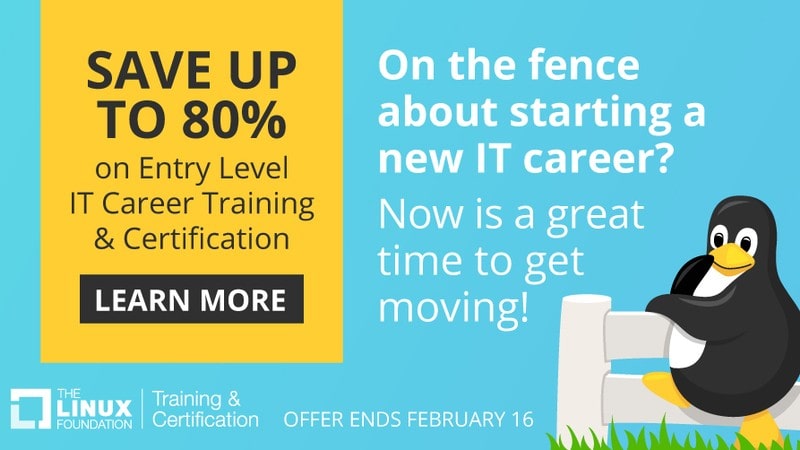 Linux Foundation Offers Up To 80% Savings on Entry Level IT Training & Certifications
