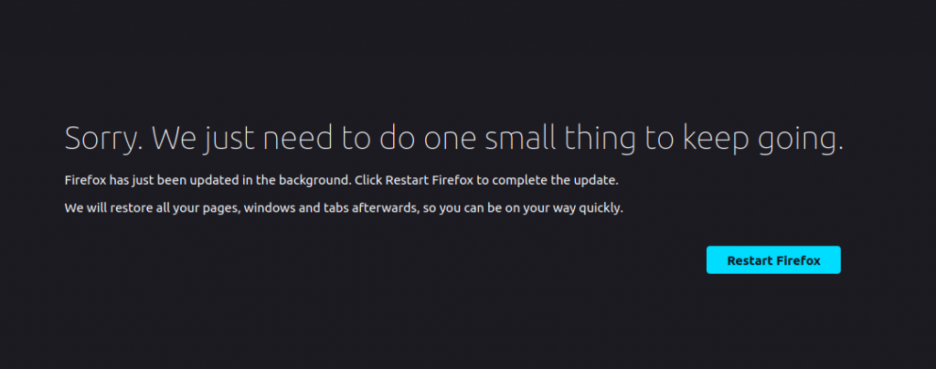 Firefox forced restart
