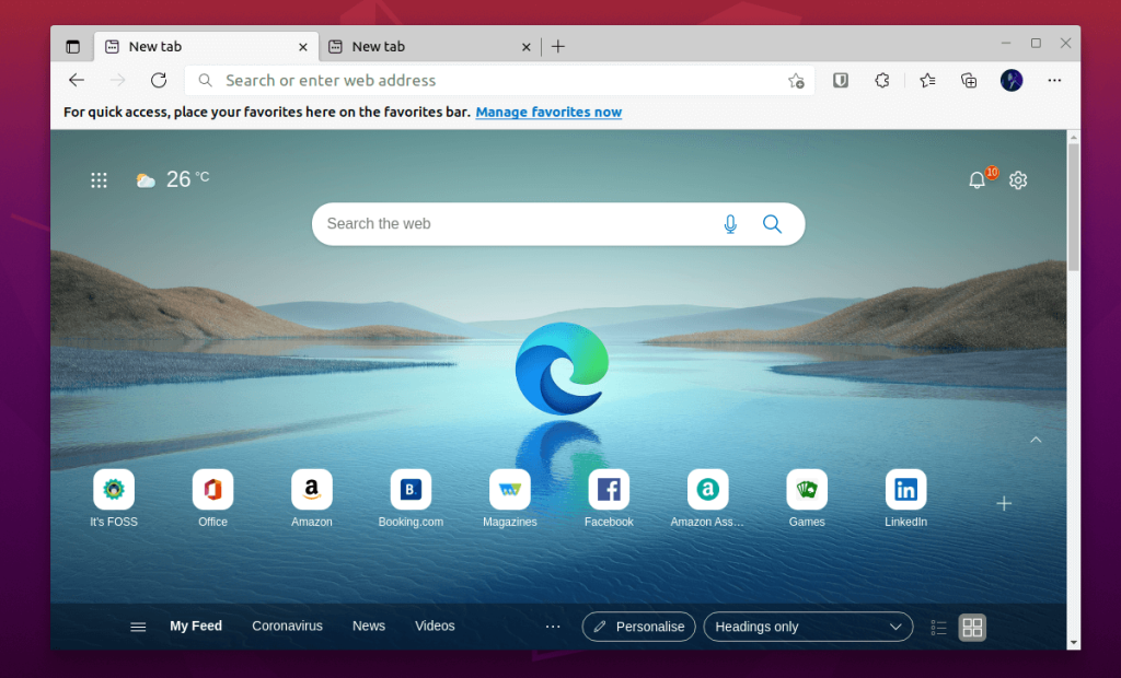 Microsoft Edge browser on Linux