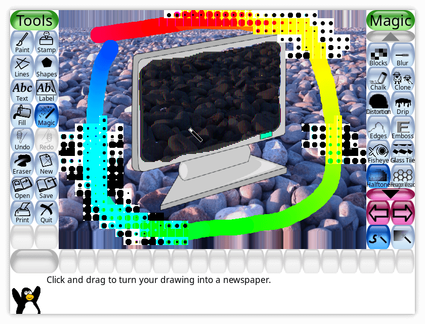 Magic tools. Практическая работа в программе Tux Paint.