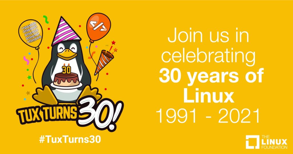 Linux Tux Turns 30