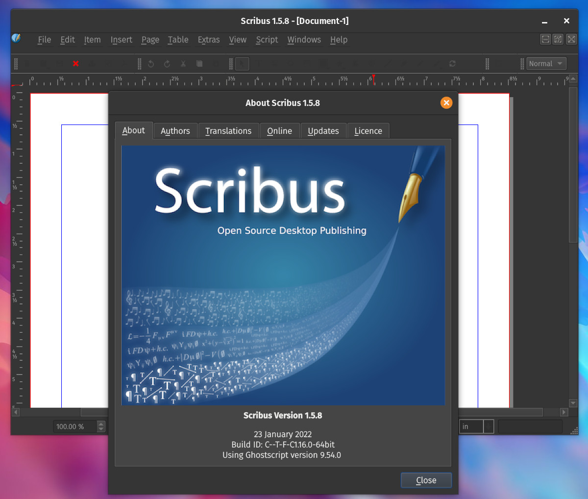 scribus background image