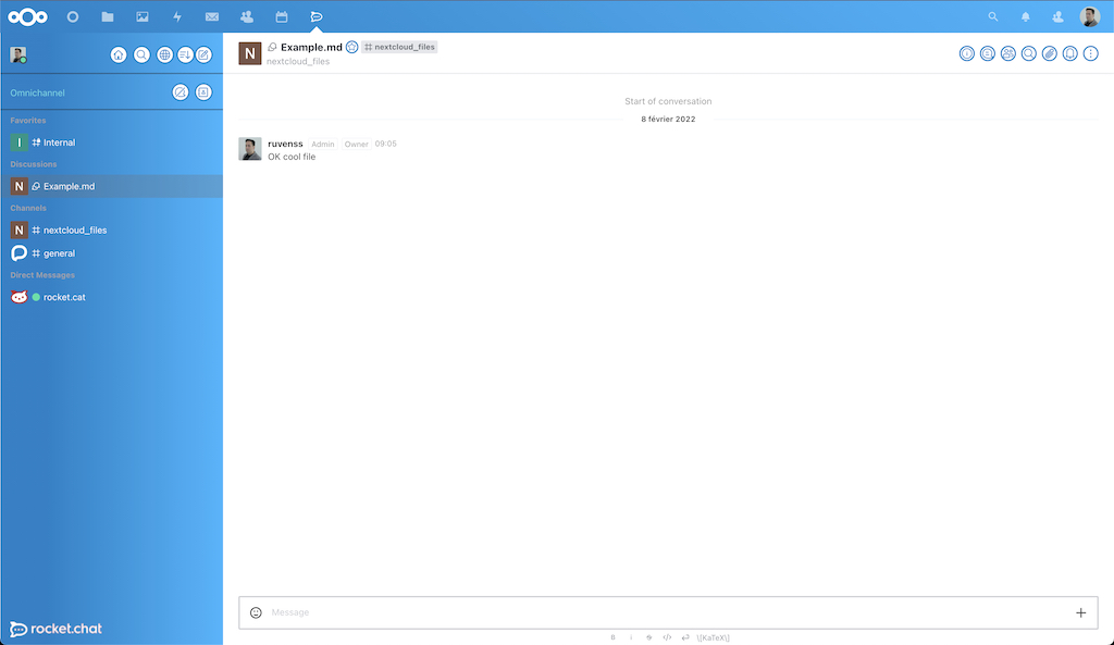 nextcloud rocketchat