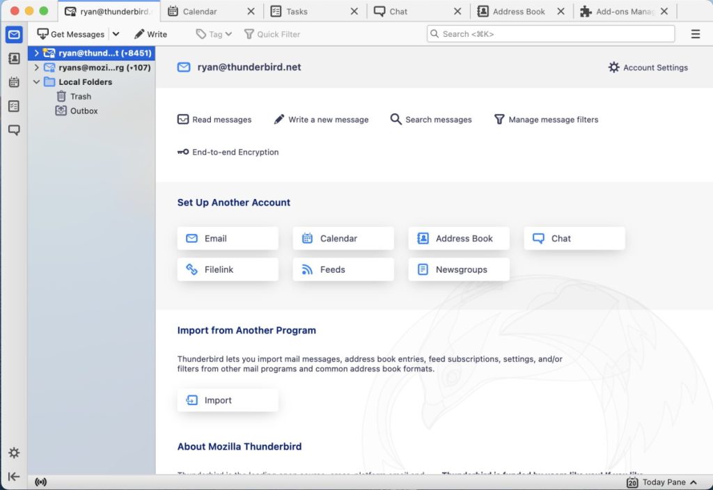 Mozilla Thunderbird New Layout